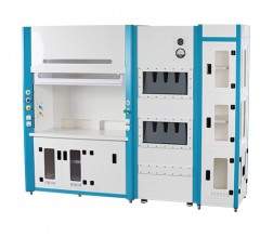 내산성 Fume Hood+공기정화장치(V-Cell_활성탄 필터)+시약장 일체형 P09